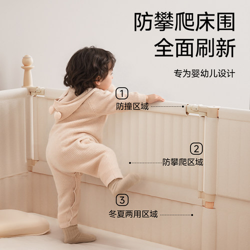 igrow爱果乐安岛拼接床婴儿床榉木加宽实木儿童床大人可睡床边床 - 图1