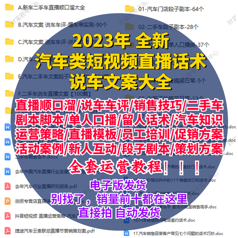 汽车二手车销售直播话术抖音快手短视频段子说车文案顺口溜脚本 - 图2