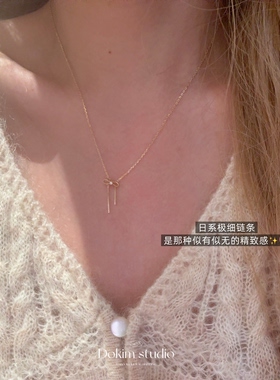 「我的梦中情链」S925银日系蝴蝶结项链精致超仙珠宝感送礼锁骨链