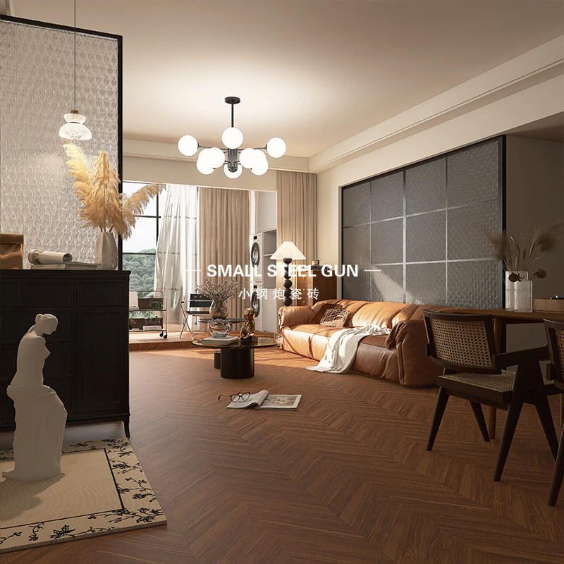 焦糖法式人字拼异形鱼骨木纹瓷砖复古广东佛山卧室客厅仿木地板砖,淘宝优惠券,粉丝福利购,淘宝优惠卷