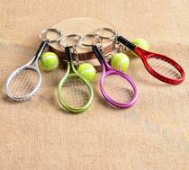 Tennis Racket Bag Pendant Plastic Mini Tennis Racket Key Button Small Ornament Sports Fan Souvenir School Gift