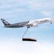 Simulated aircraft model with wheels and lights Airbus A350 prototype carbon fiber civil aviation aircraft toy