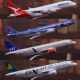 Alloy 20CM simulated passenger aircraft with landing gear wheels