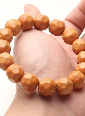 野生猴头核桃雕刻无相手串光珠奶酪文玩单圈男女盘玩佛珠夏日手链