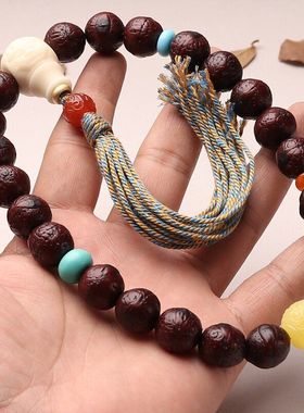 机刷上色尼泊尔凤眼菩提子文玩手串盘玩念珠佛珠手持送男女款手链