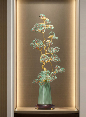 玄关客厅紫气东来紫水晶花瓶摆件