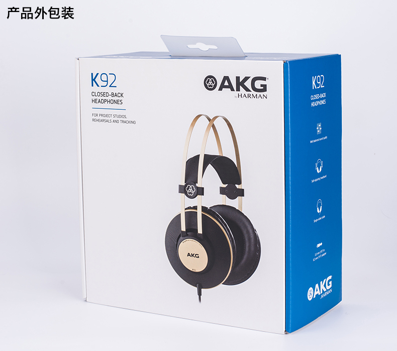 AKG/爱科技 k92高考听力学习网课头戴式专业监听hifi全封闭式耳机 - 图1