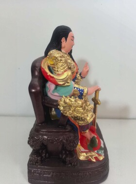 真武大帝神像摆件桧木彩绘家用供奉玄天上帝北极帝君佛像装饰品