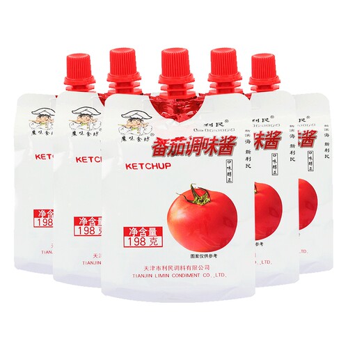 利民番茄酱家用小包装198g*5袋装低脂酱料做菜烹饪番茄调味酱调料 - 图3