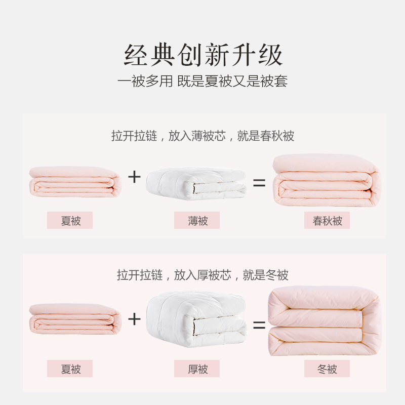 安睡宝七孔空调被纯棉薄款单双人可水洗四季多功能便携式夏凉被子