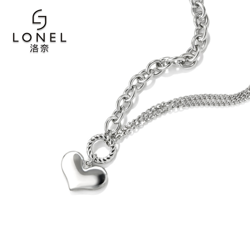 女冷淡风嘻哈气质个性爱心锁骨链 lonel洛奈项链