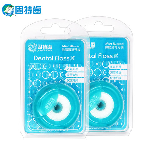 固特齿微蜡薄荷多效护理两盒装圆线 固特齿居家日用牙线/牙线棒