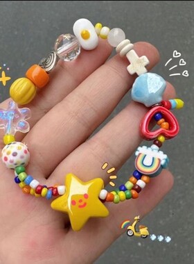 冰透感紫蝴蝶流苏手链小众设计高颜值仙女风手工串珠手饰品女爆款