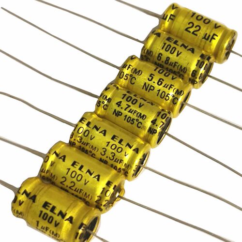 2.2/3.3/4.7/6.8/10UF100V 高音喇叭无极轴向电解分频器卧式电容 - 图1