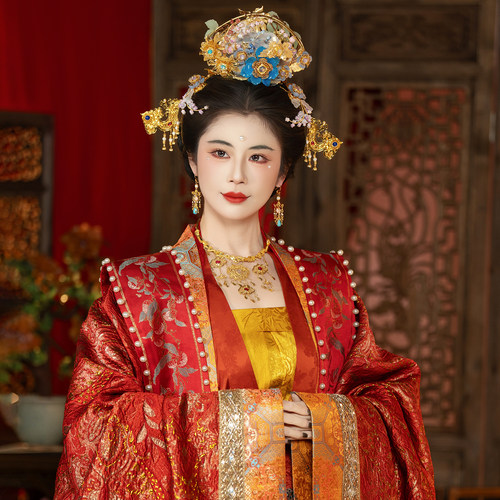 卿如故原创汉服宋制情侣婚服套装礼服嫁衣凤冠霞帔圆领袍敬酒出阁 - 图0