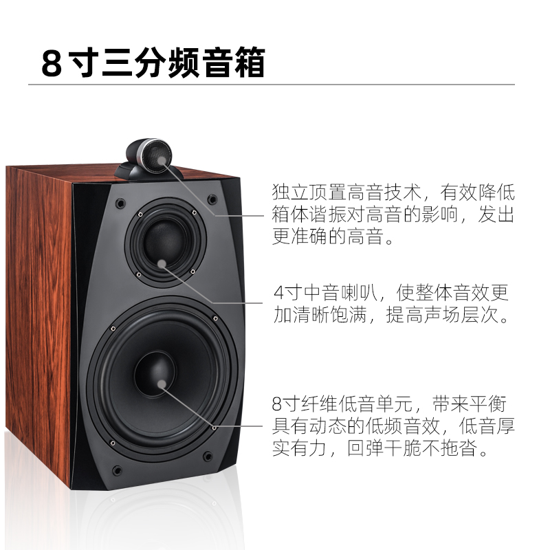 vose M6三分频8寸HIFI胆机组合音响套装发烧电子管功放机书架音箱 - 图3