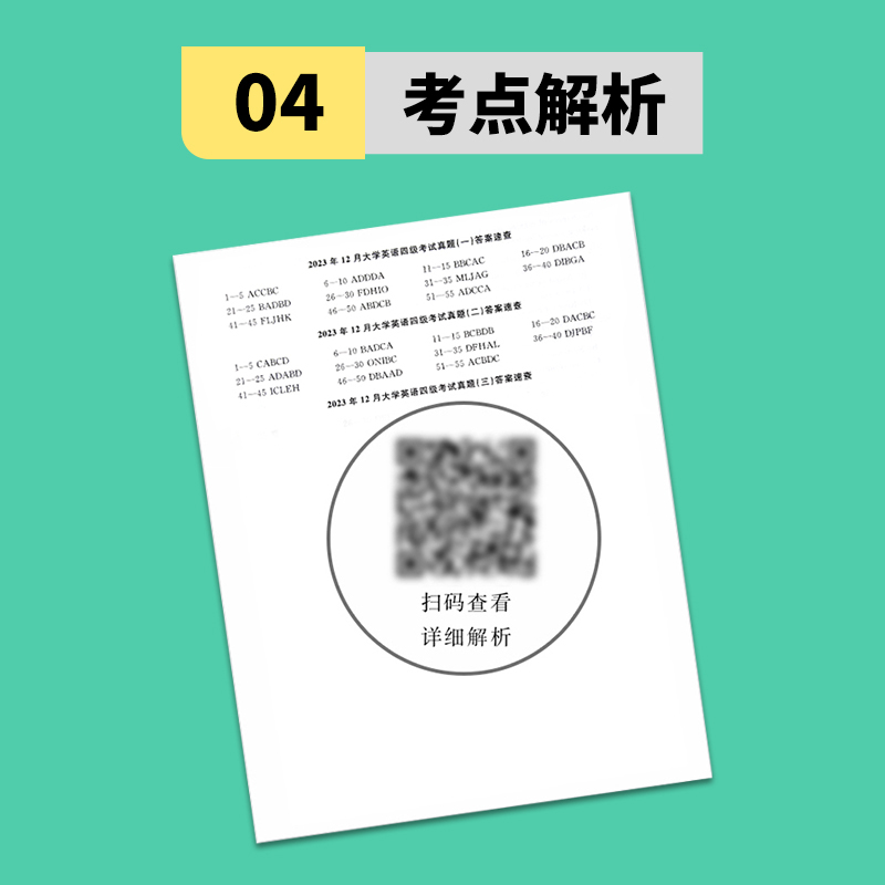 备考2024年6月大学英语四级真题试卷四级考试英语真题资料套卷词汇书单词听力阅读写作翻译四六级真题专项训练cet4级六级历年真题-图2