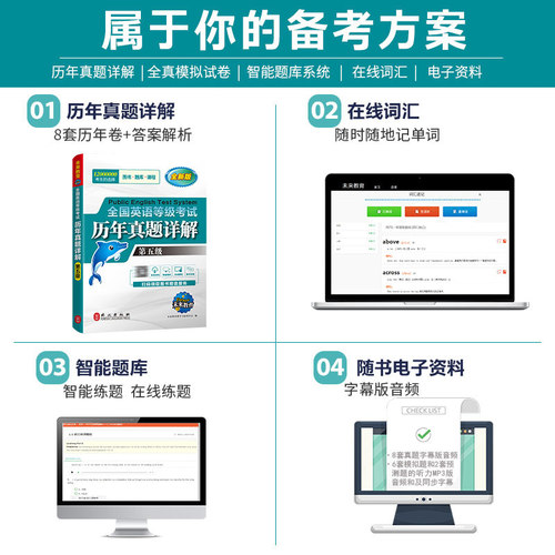 未来教育备考2026年全国公共英语等级考试五级pets5历年真题库详解第五级模拟试卷包笔试专升本三级词汇单词习题试题pet教材书2025 - 图1