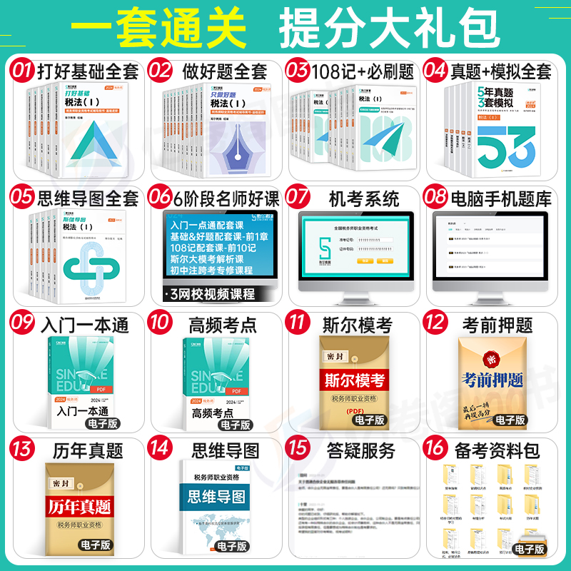 斯尔2024年注册税务师考试打好基础只做好题108记必刷题5年真题库模拟试卷习题资料24税法一税二财务与会计涉税服务实务法律教材书 - 图2