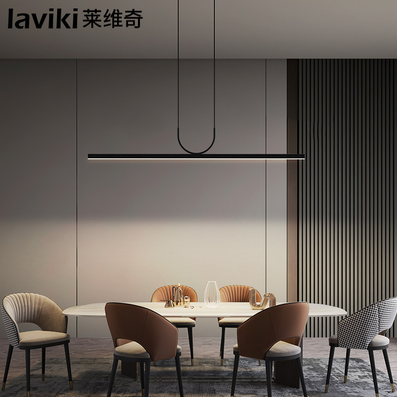 餐厅吊灯现代简约新款北欧餐桌吧台灯茶室办公室极简长条一字吊灯_虎窝淘