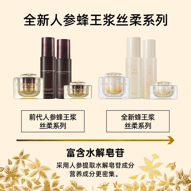 Nature Republic自然乐园保湿温和人参蜂王浆丝柔面霜with眼霜