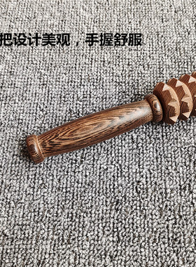 木质经络瑜伽棒滚轮棒腹按摩锤