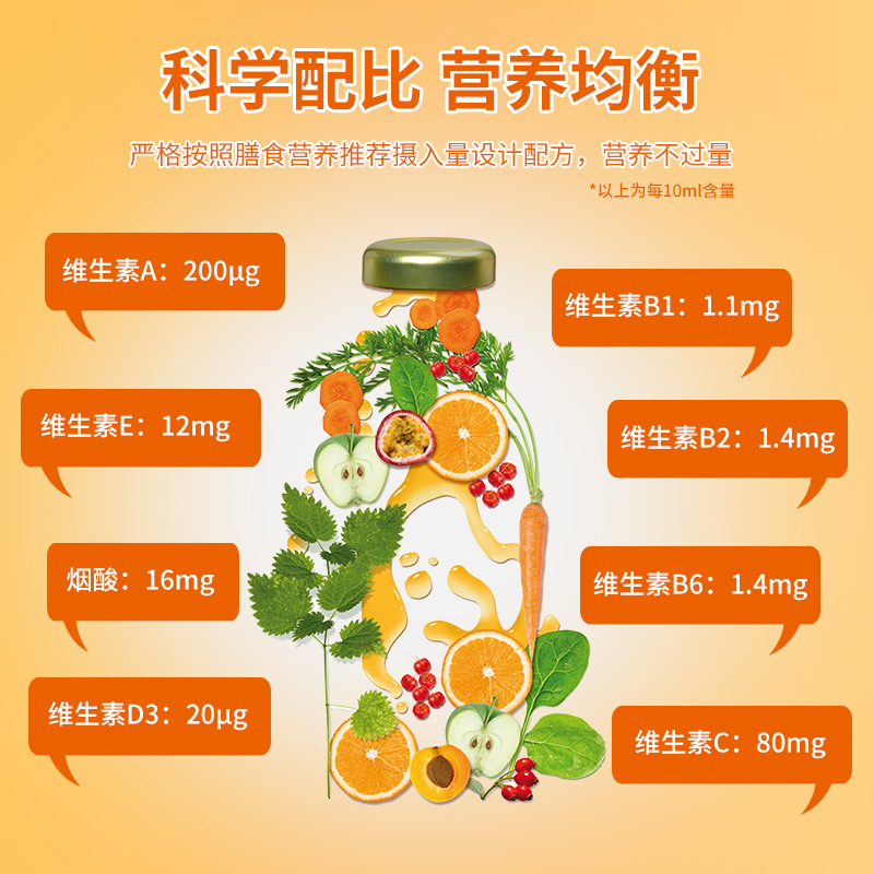 Salus莎露斯天然复合多种维生素VC维B族高含量维生素C 250ml*1瓶 - 图1