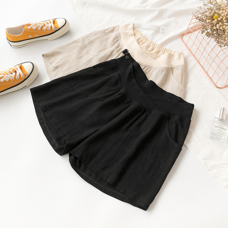 孕妇短裤棉麻夏季宽松潮外穿打底裤 磨磨米亚孕妇打底裤