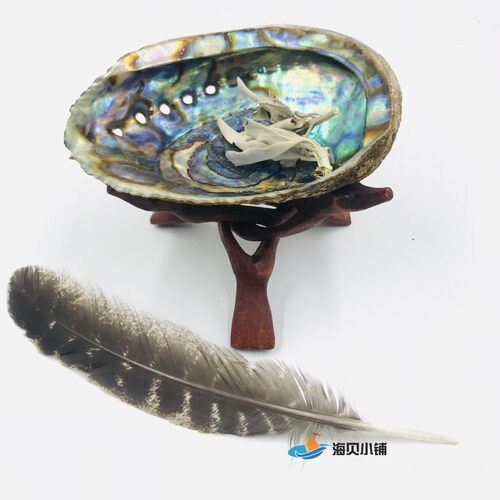 天然鲍鱼壳红鼎圣木架火鸡毛套装燃烧鼠尾草盛具特价包邮送礼品 - 图0