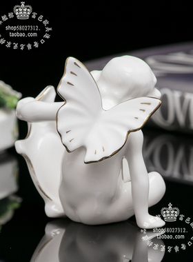哥本哈根幸运草陶瓷天使摆件