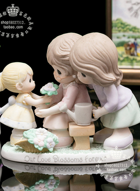 母爱水滴娃娃陶瓷人物生日摆件