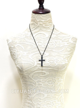 复古简约挂脖十字架项链choker
