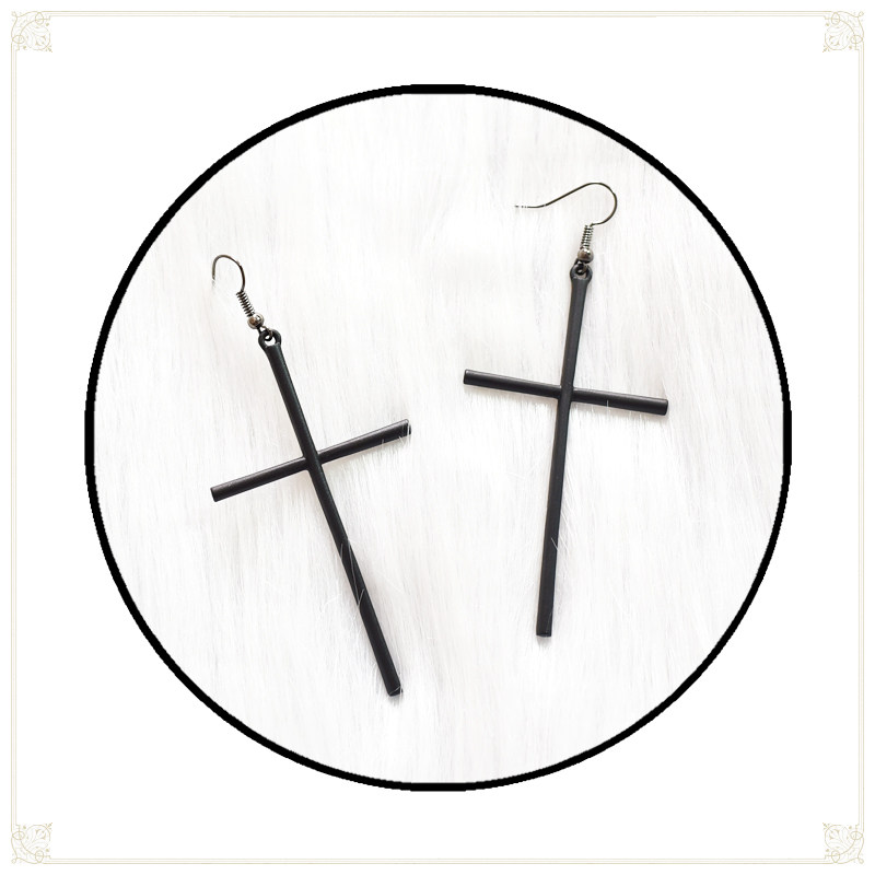 黑洛丽塔lolita少女亚比十字架耳钉朋克哥特蒸汽配饰耳饰耳坠酷,淘宝优惠券,粉丝福利购,淘宝优惠卷