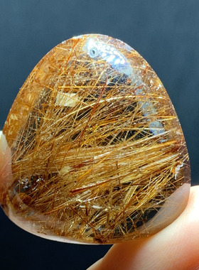 天然金发晶吊坠水晶毛衣链实物