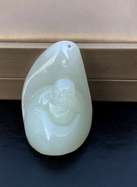 天然和田玉弥勒佛吊坠