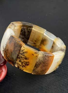 天然黄龙玉手排黄蜡石手排