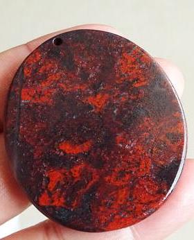 千蕊天然鸡血玉桂林牌子观音吊坠