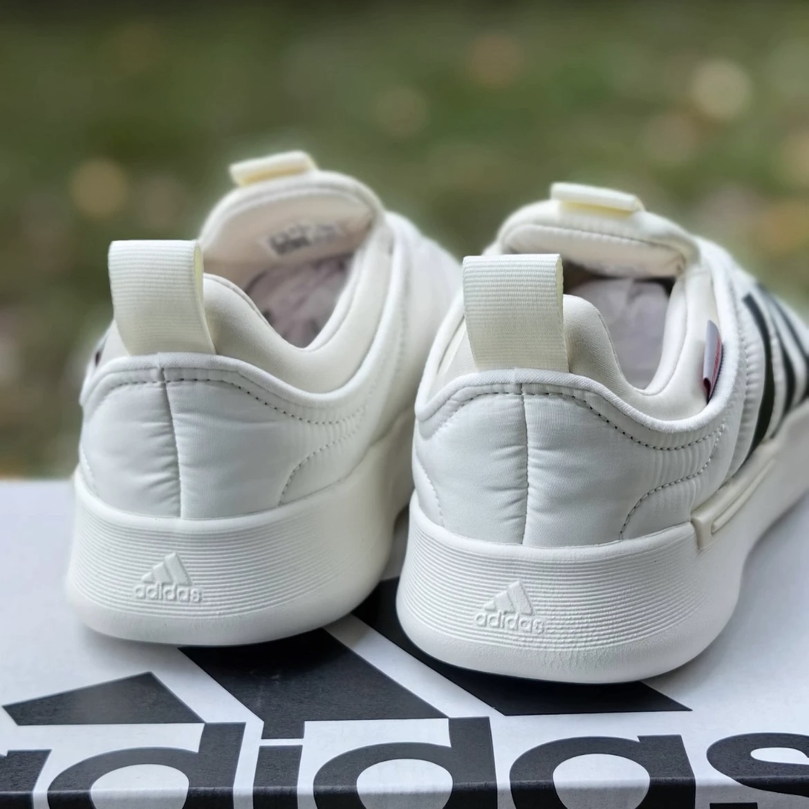 Adidas Adipuff 男女同款圆头套脚低帮保暖生活休闲鞋 IG6813 - 图0