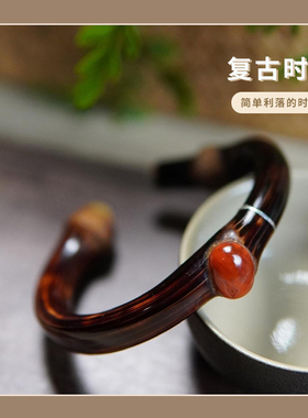 刚藤黑藤镶嵌木质手镯