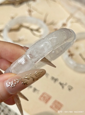原创天然白水晶手链女款白幽灵手牌手串简约清新送人礼物七夕