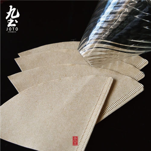 九土V60咖啡粉滤纸原木色无漂白过滤纸陶瓷玻璃手冲杯滴漏式滤纸 - 图2