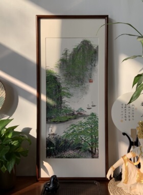 纯手绘山水画国画水墨画靠山图客厅书房茶室办公室挂画装饰雪景