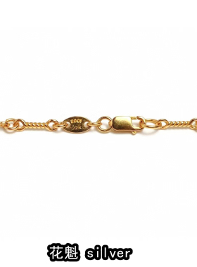 别针项链925纯银镀金竹节链女