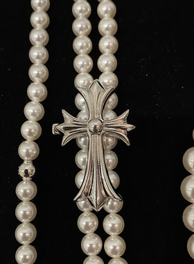 ch克罗新款联名18k白金珍珠项链