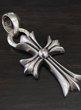 925银钢模中号水滴十字架吊坠