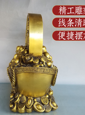 黄铜元宝摆件龙凤元宝存钱罐招家居客厅办公室财装饰开业礼品摆件