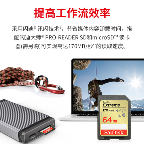 闪迪sd卡64g单反相机sd内存卡佳能尼康索尼微高速相机4k存储卡 - 图2