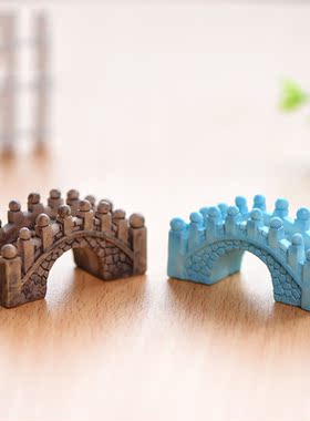 微景观创意树脂工艺品宫廷复古风格三色江南小桥园艺造景饰品摆件