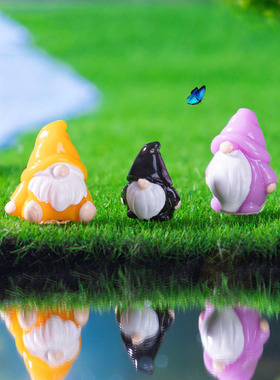 微景观简约创意迷你复活节小矮人公仔萌粒 DIY装饰品迷你树脂摆件