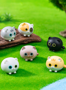 微景观树脂工艺品创意可爱卡通暹罗橘猫公仔园艺造景 DIY饰品摆件